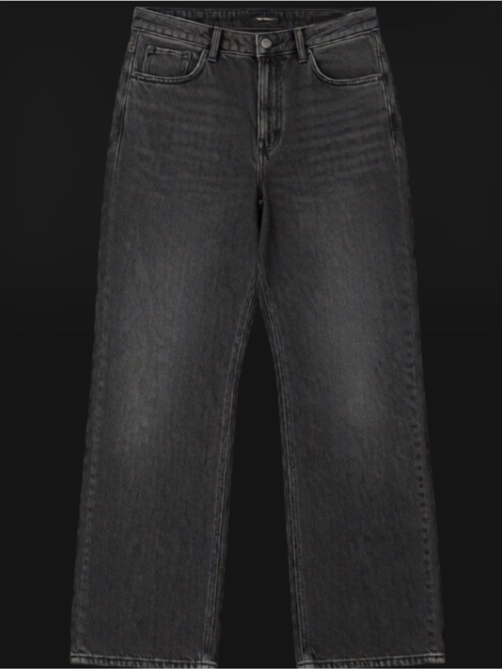 American Eagle Outfitters Women's Charcoal Black Straight-Leg Jeans